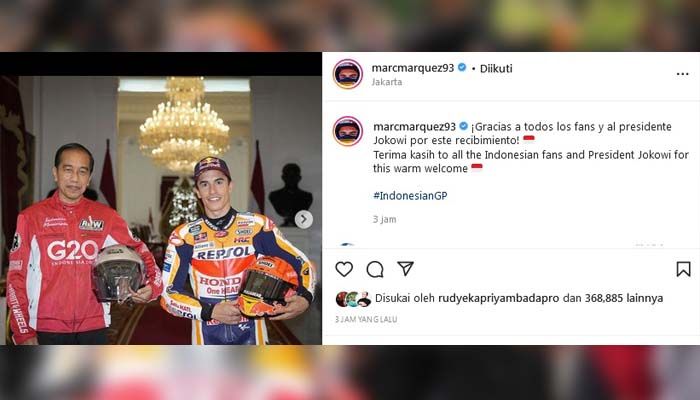 Disambut Presiden Jokowi di Istana Merdeka, Begini Komentar Marc Marquez