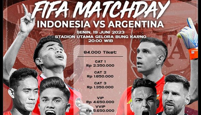 Harga Tiket FIFA Matchday Indonesia VS Argentina Sejutaan Trending di Twitter