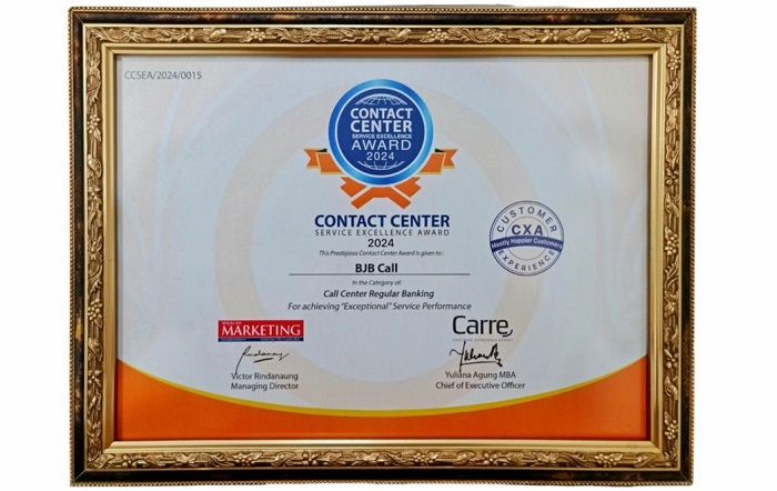 bank bjb Raih Penghargaan Contact Center Service Excellence Award (CCSEA) 2024