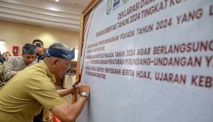 Kota Bandung Gelorakan Tiga Poin Deklarasi Damai Pilkada serentak 2024