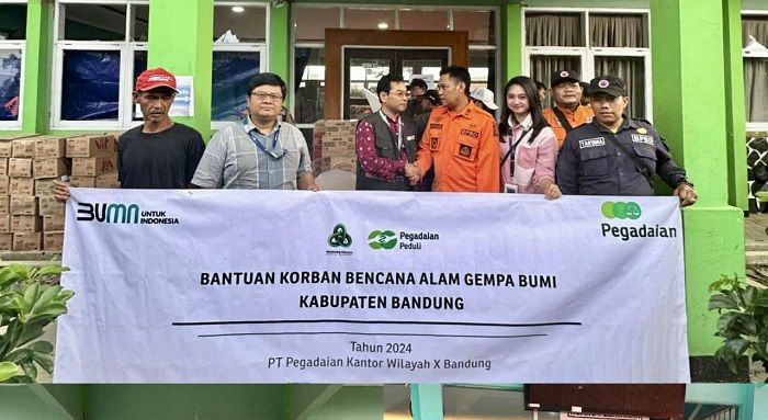 PT Pegadaian Kanwil X Jawa Barat Memberikan Bantuan Kepada Korban Gempa Bumi di Kabupaten Bandung