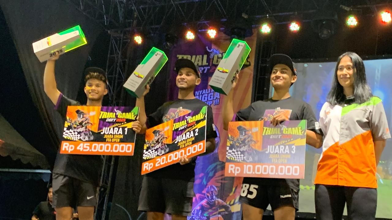 M Zidane Mengokohkan Diri Sebagai  Juara Umum FFA Open dan Campuran Open Trial Game Dirt 2025