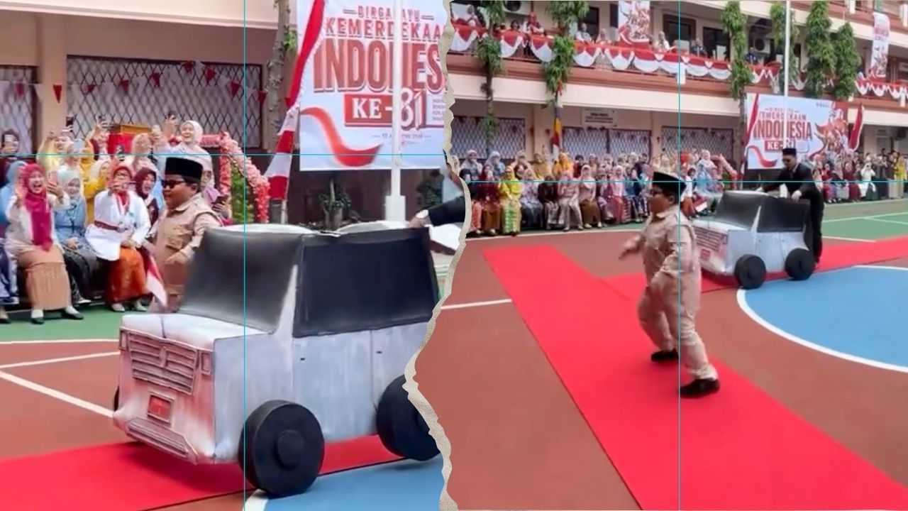 Viral Siswa Mirip Prabowo di Karnaval 17 Agustus